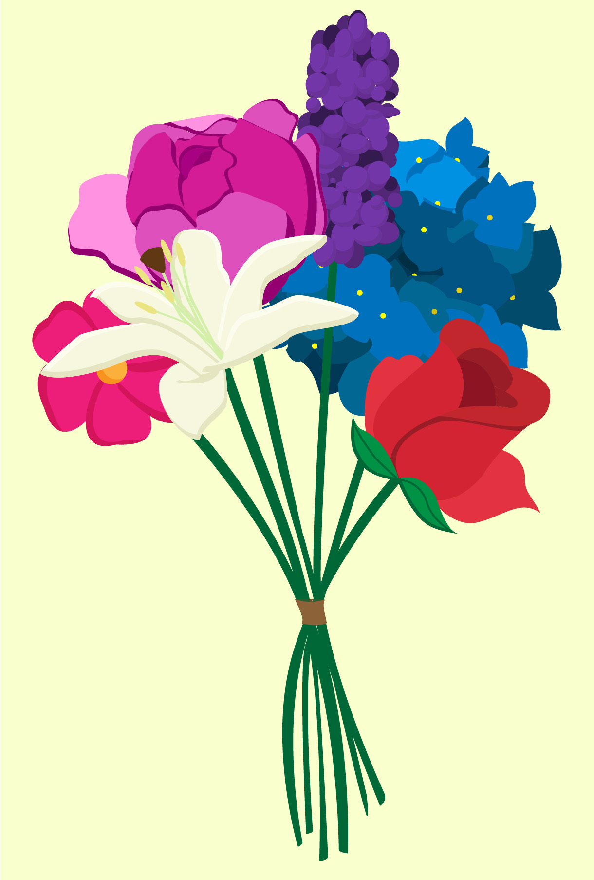 dessin vectorielle bouquet de fleur pour fête des mères Stage dans une agence de communication en design